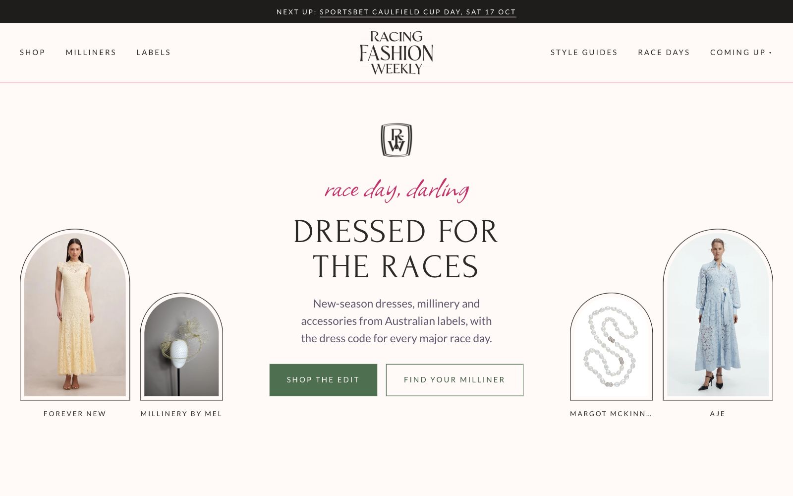 The Racing Fashion Weekly home page